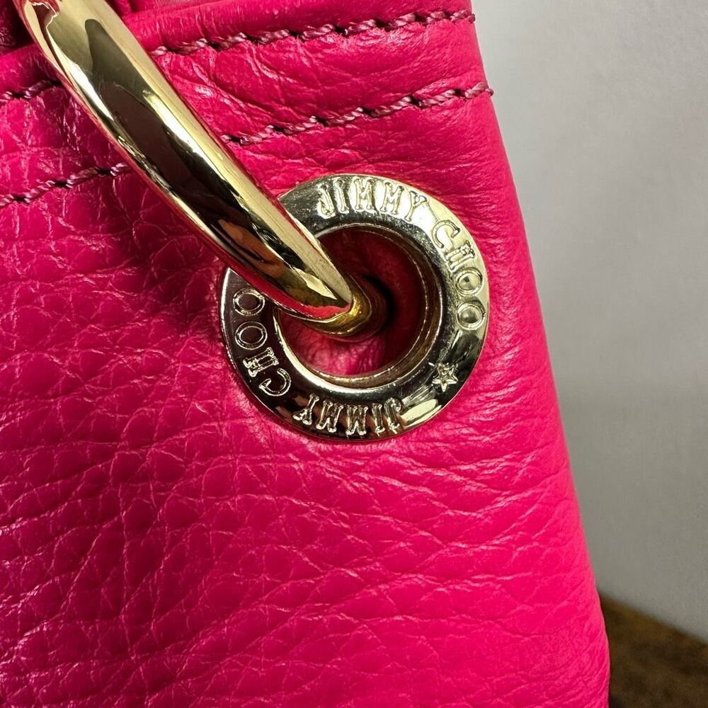 Jimmy Choo Hot Pink Leather Shoulder Bag - Picture 6 of 16